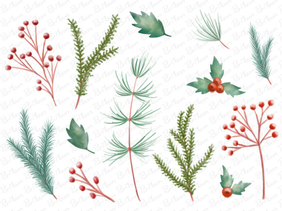 Christmas Decoration Watercolor Illustrations