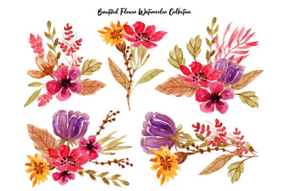 Flower Arrangement Watercolor Illustrations