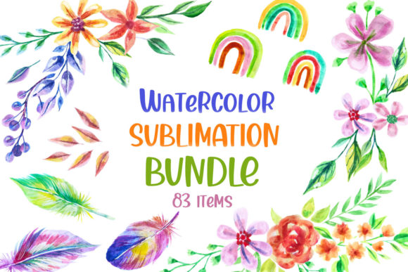 Sublimation Watercolor Bundle - 83 Items