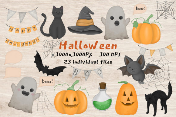 Watercolor Clipart Halloween