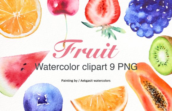 Watercolor Clipart Summer Fruit Illustrations