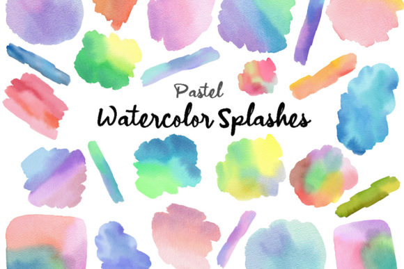 Watercolor Pastel Brush Stroke Clipart and Illustrations