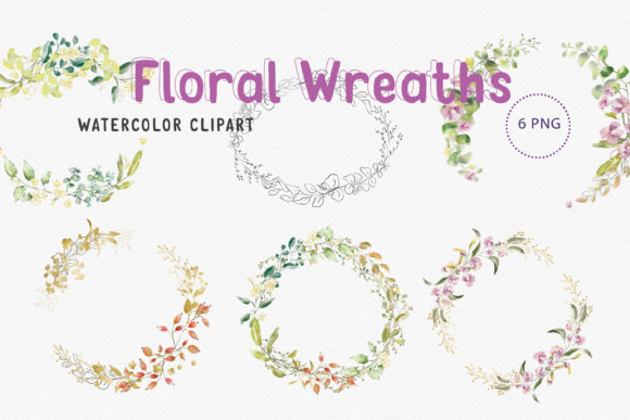Watercolour Round Shaped Wreaths ClipArt